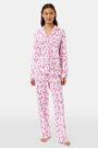 Roller Rabbit Pink Gigi Giraffe Long Sleeve Polo Pajamas