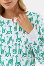 Roller Rabbit Green Gigi Giraffe Hunter Pajamas