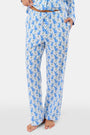 Roller Rabbit Blue Romy Rabbit Long Sleeve Polo Pajamas