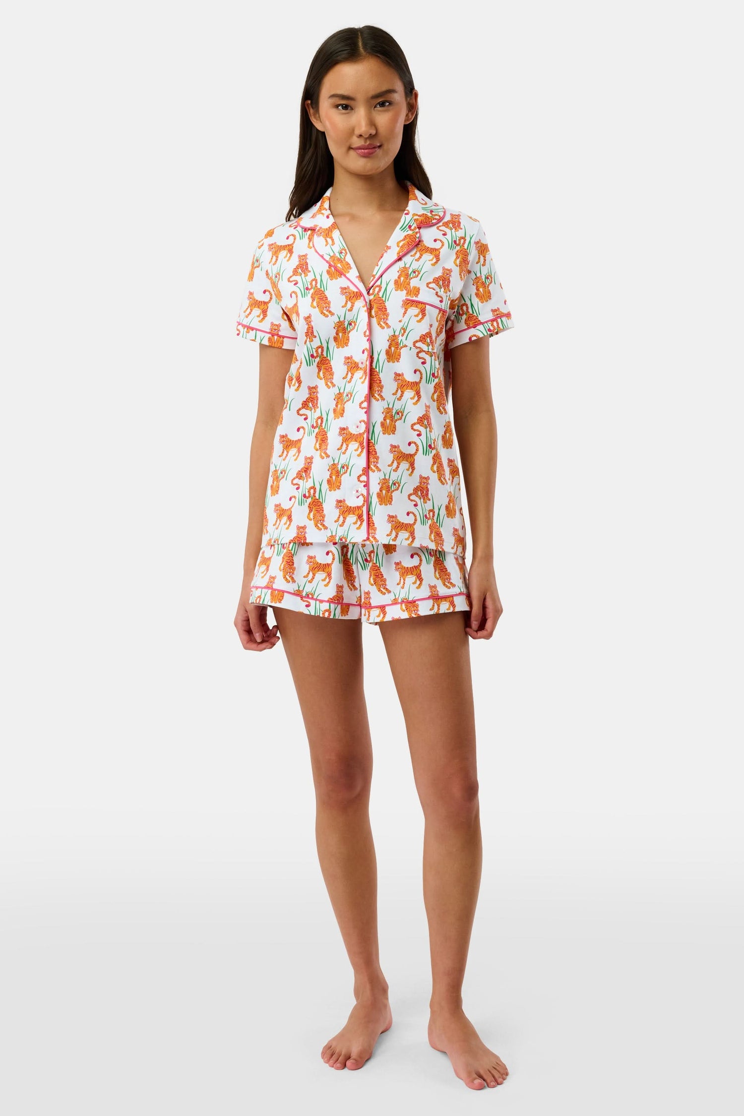 Roller Rabbit Orange Teddy Tiger Polo Pajamas