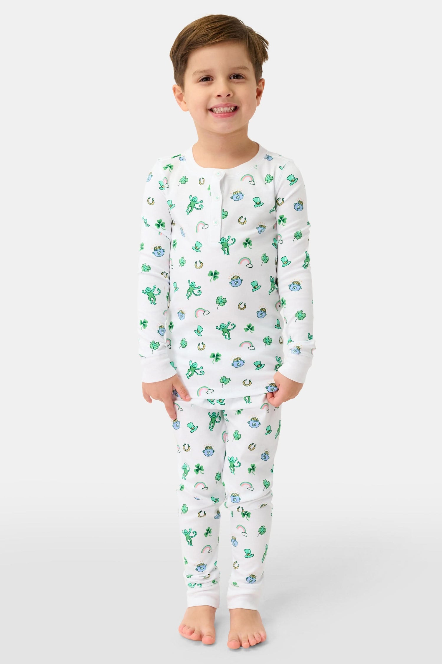 Roller Rabbit Green Kids Luck O' The Monkey Pajamas