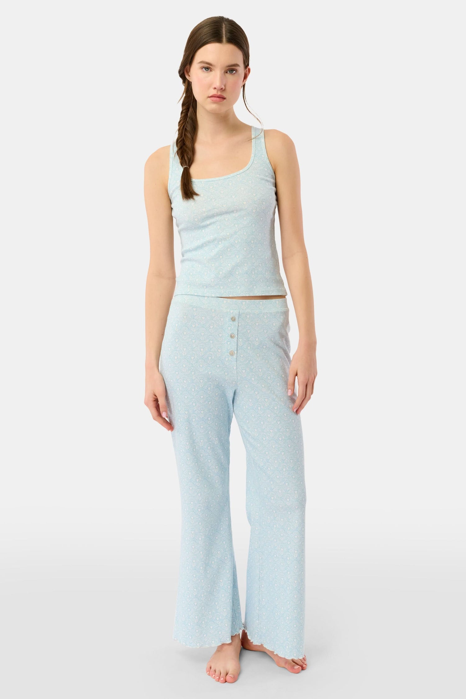 Roller Rabbit Light Blue Jemina Hearts Pointelle Michelle Pant