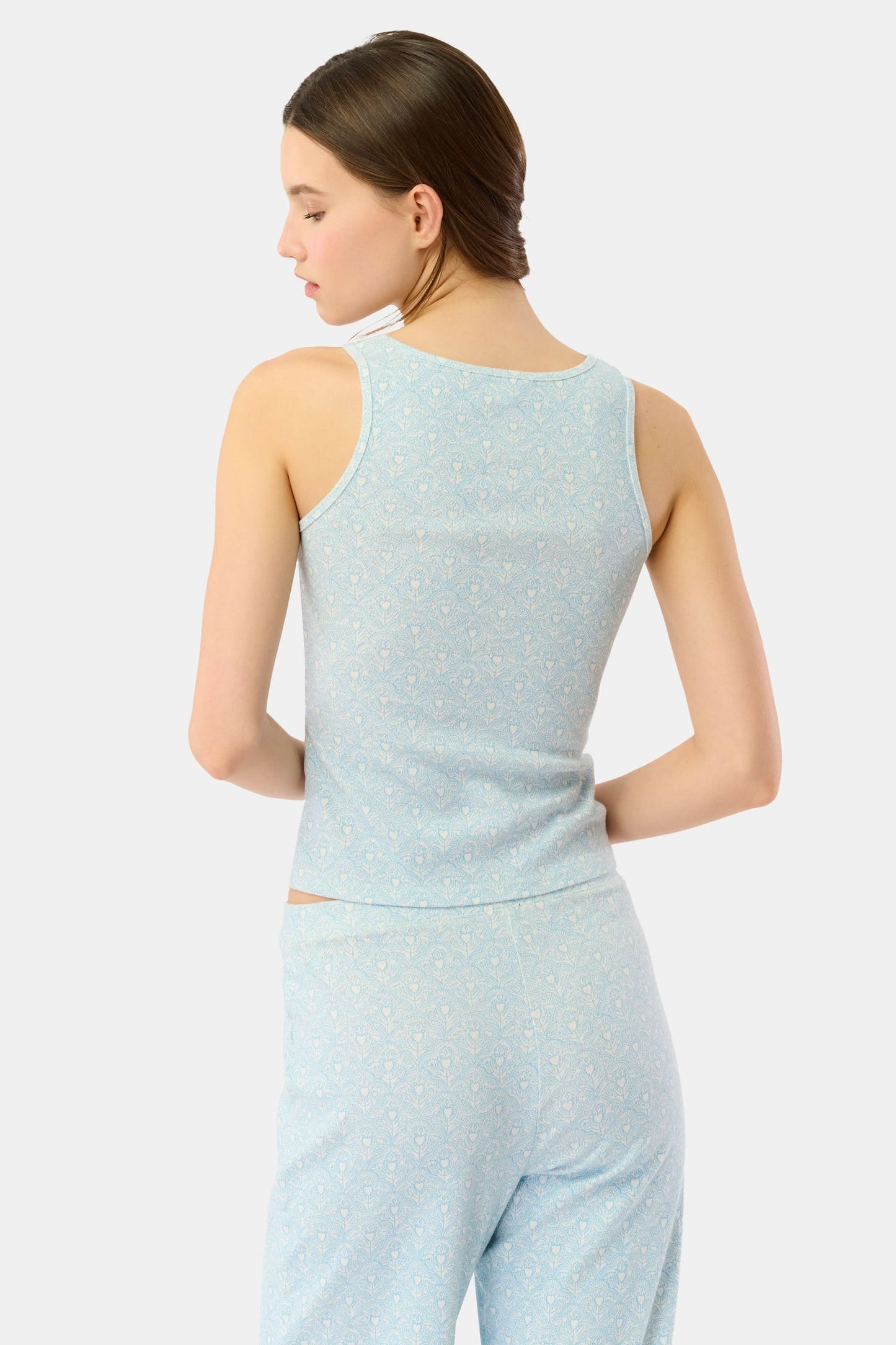 Roller Rabbit Light Blue Jemina Hearts Pointelle Astor Tank