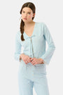 Roller Rabbit Light Blue Jemina Hearts Pointelle Claire Cardigan