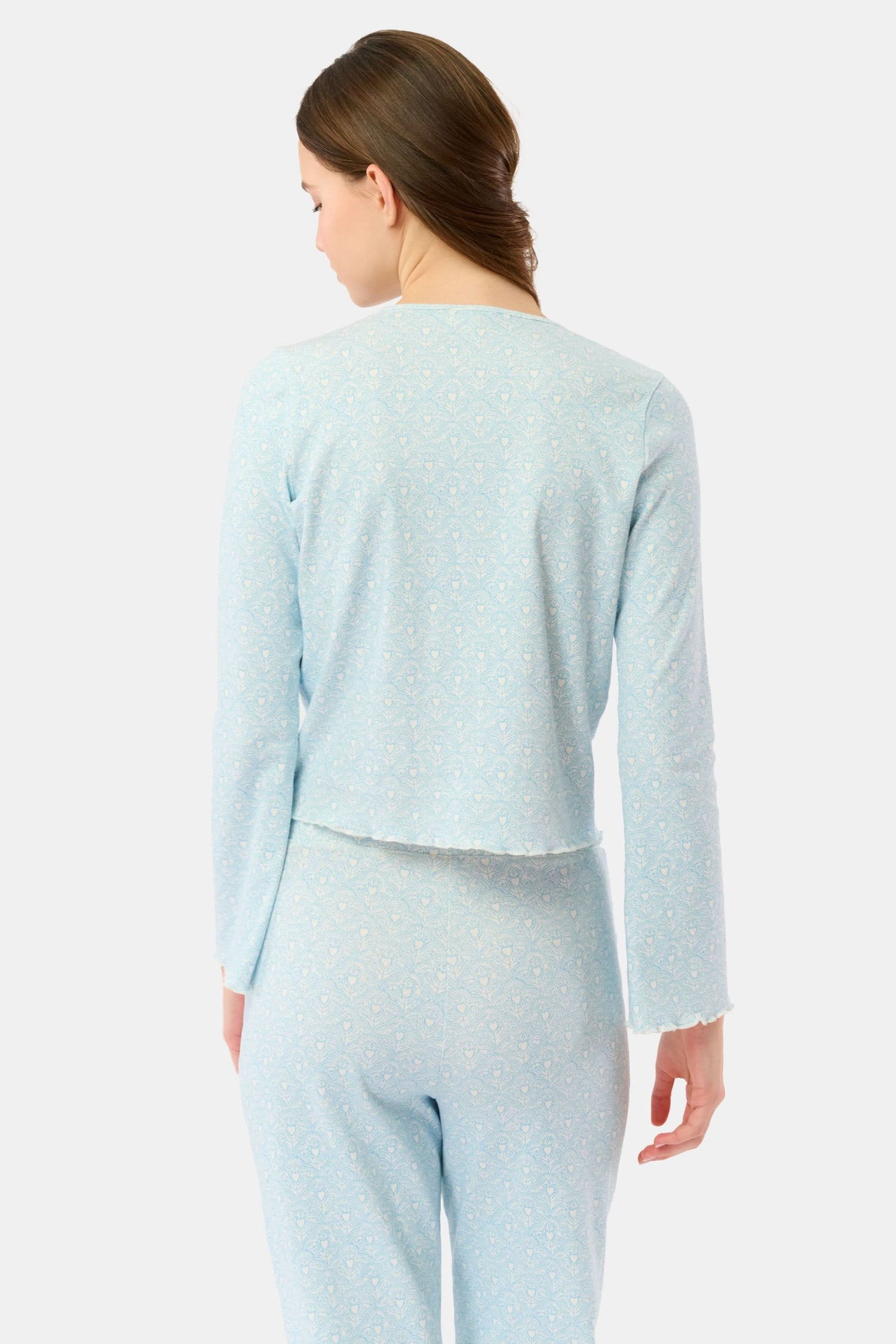 Roller Rabbit Light Blue Jemina Hearts Pointelle Claire Cardigan