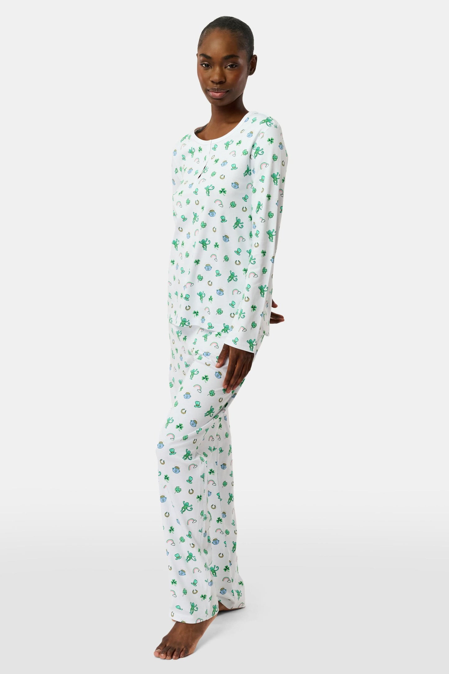 Roller Rabbit Green Luck O' The Monkey Pajamas
