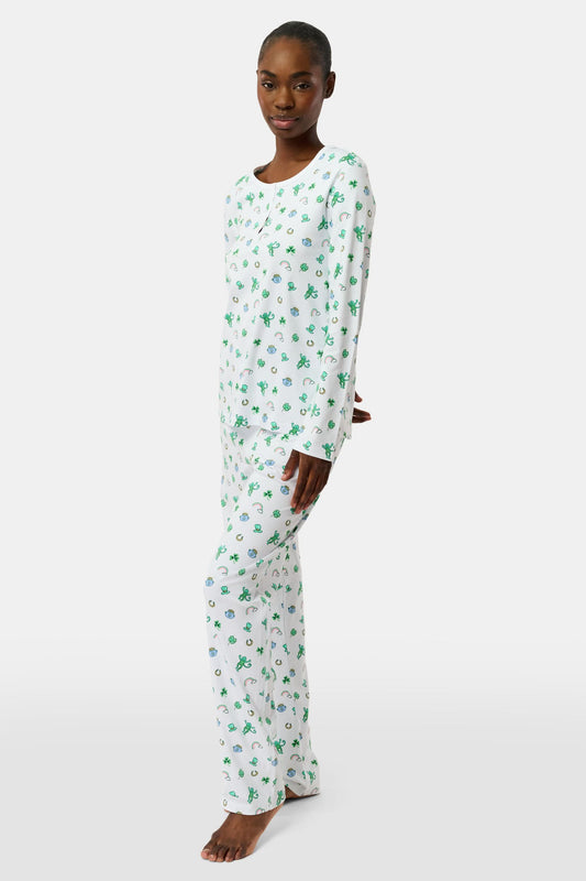 Roller Rabbit Green Luck O' The Monkey Pajamas