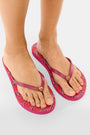 Roller Rabbit Burgundy Palm Fronds  Flip Flops