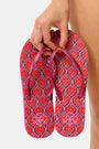 Roller Rabbit Burgundy Palm Fronds  Flip Flops