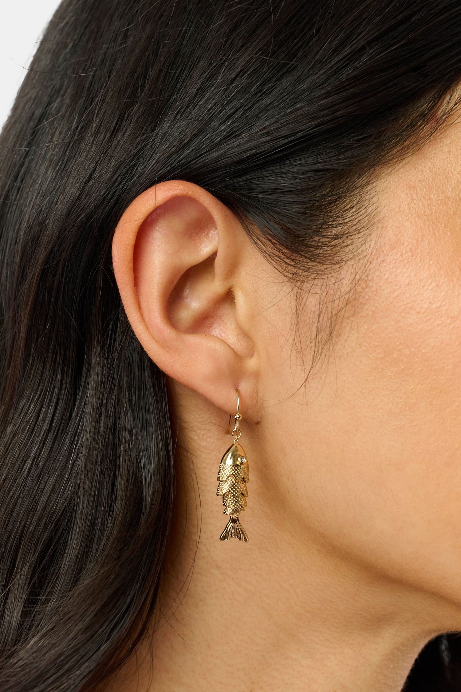 Roller Rabbit Gold Sardine Earrings