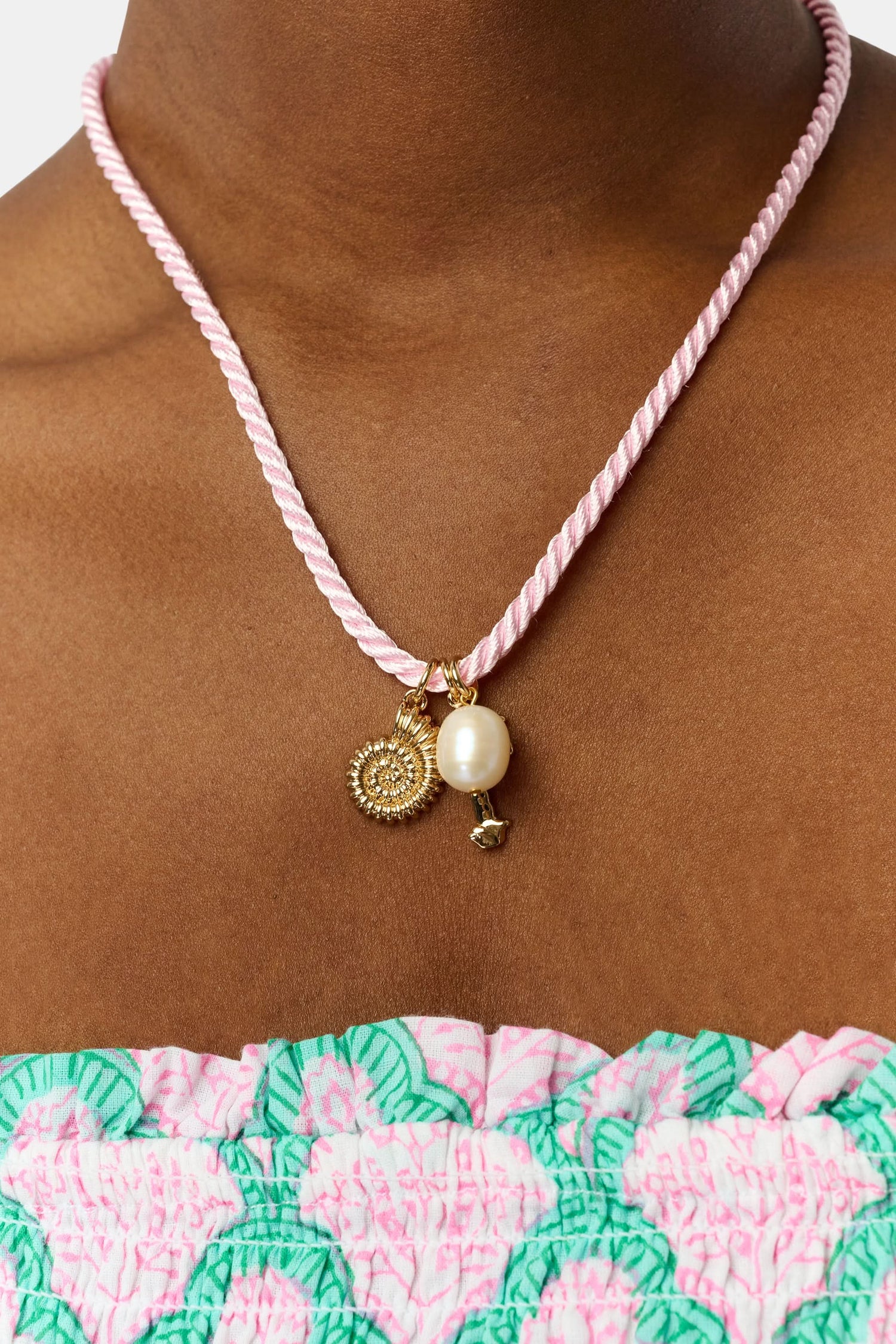 Roller Rabbit Pink SEASIDE CHARMS ROPE NECKLACE