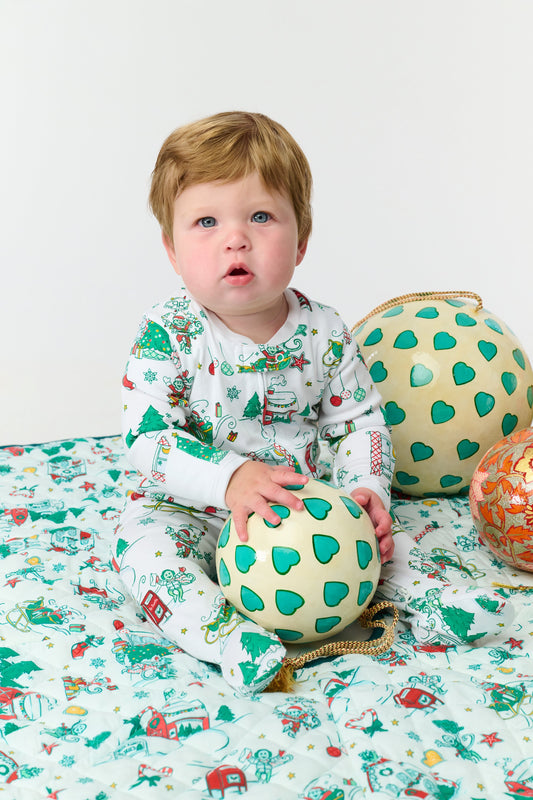 Infant Snow Village Zipper Footie