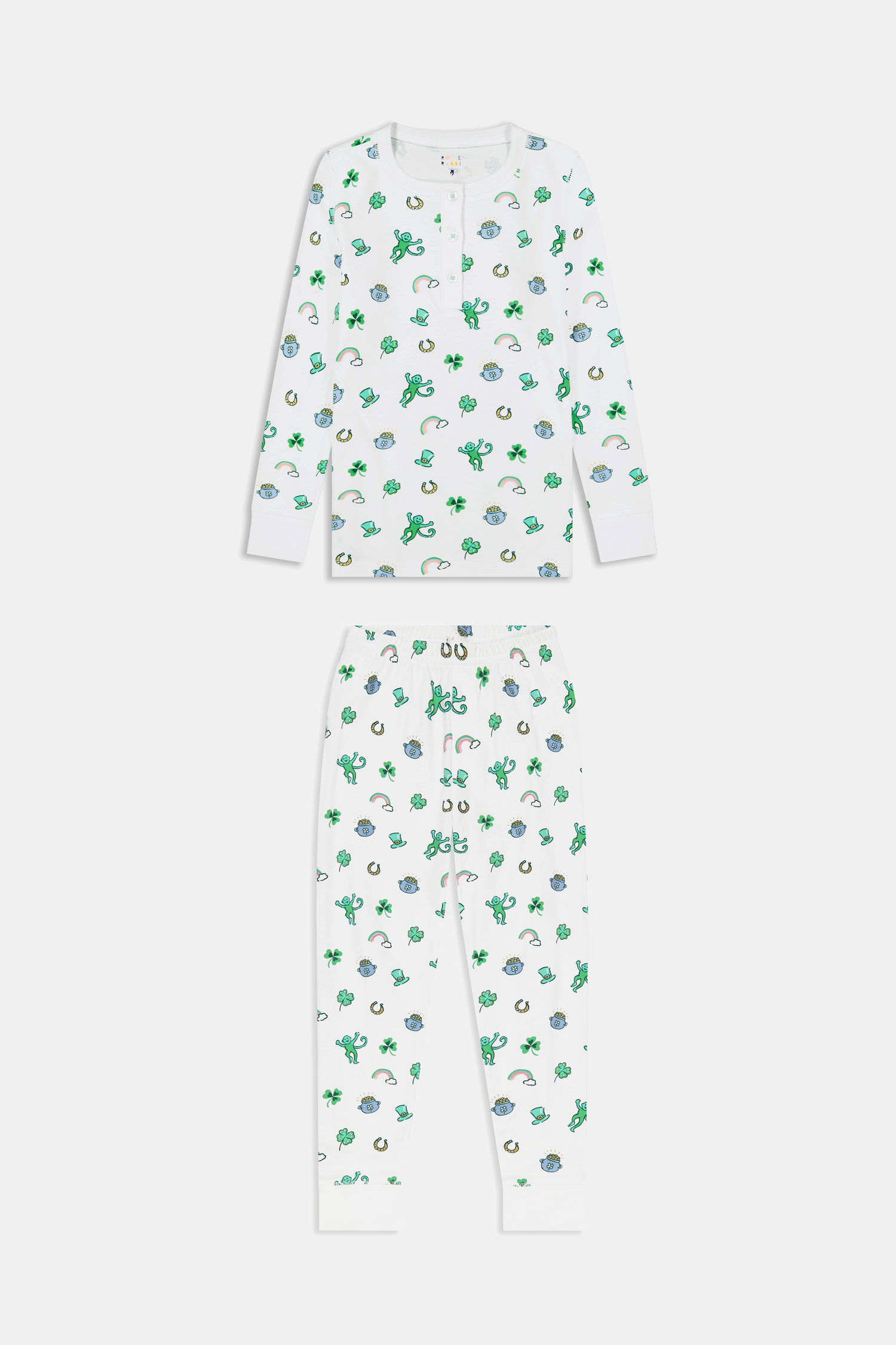 Roller Rabbit Green Kids Luck O' The Monkey Pajamas