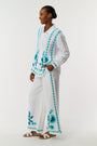 Roller Rabbit Teal Avallon Embroidery Kaylee Pant