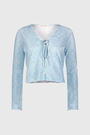 Roller Rabbit Light Blue Jemina Hearts Pointelle Claire Cardigan
