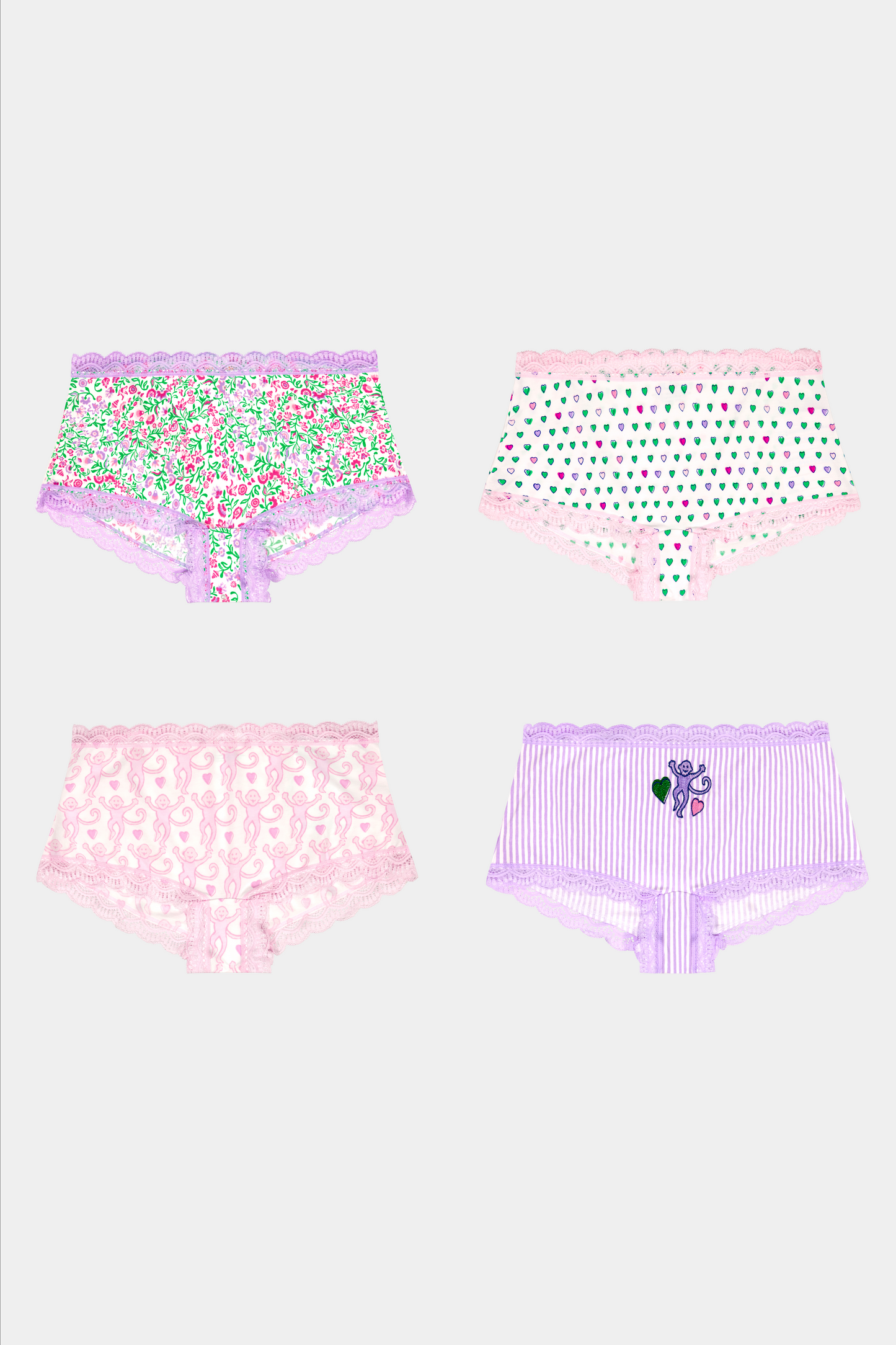 Roller Rabbit Mixed Icon Boyshort 4 Pack