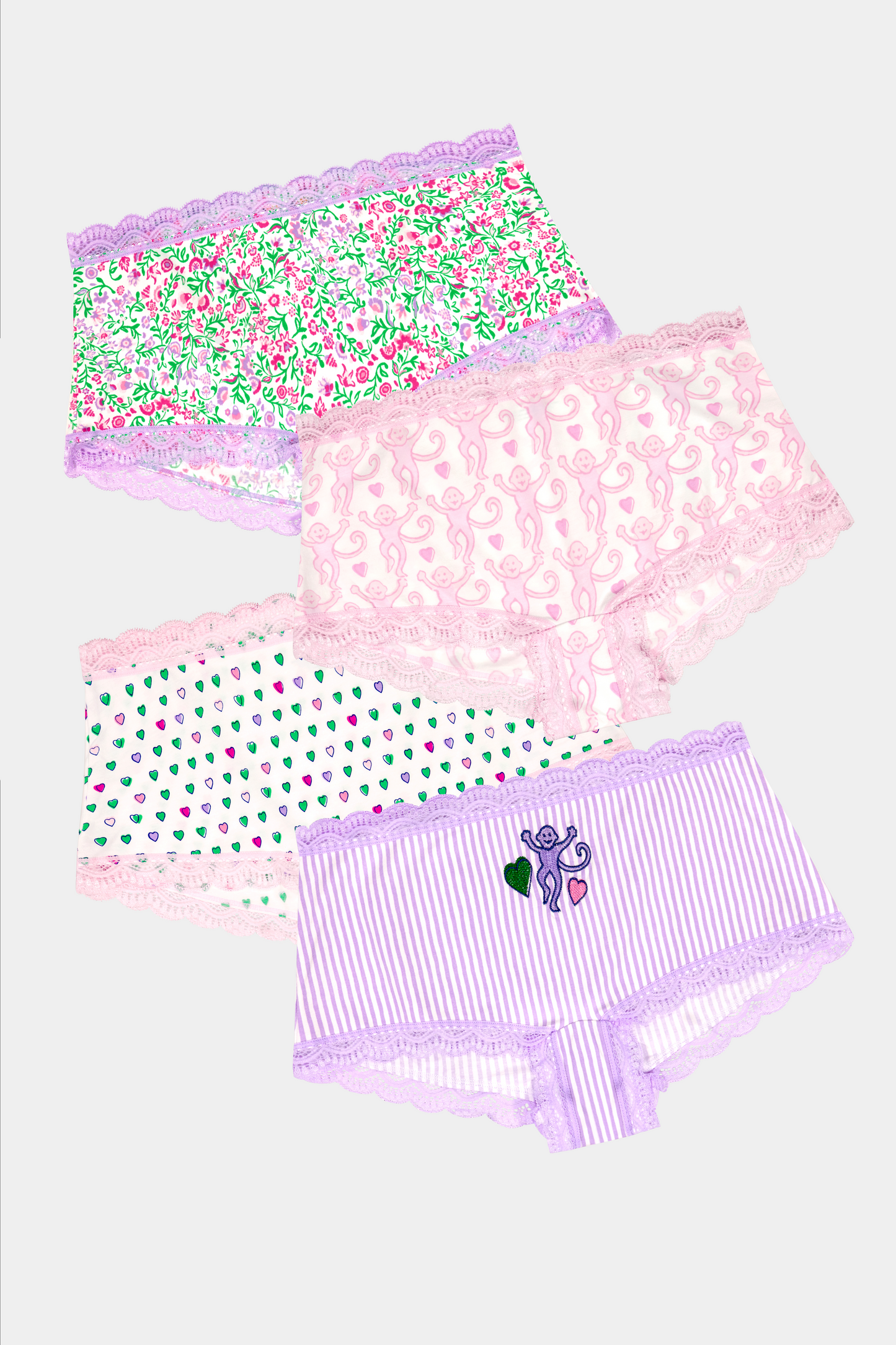 Roller Rabbit Mixed Icon Boyshort 4 Pack