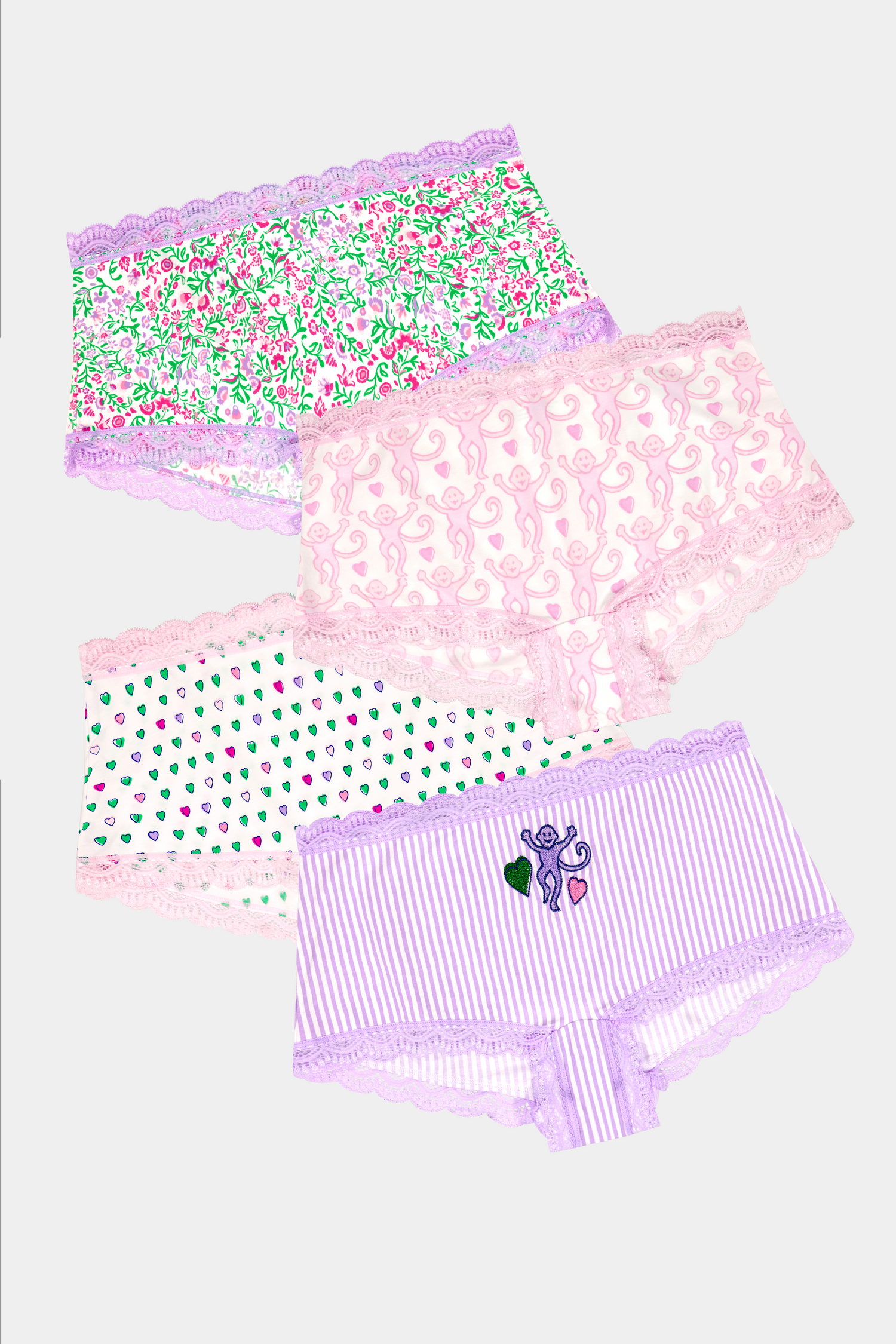 Roller Rabbit Mixed Icon Boyshort 4 Pack