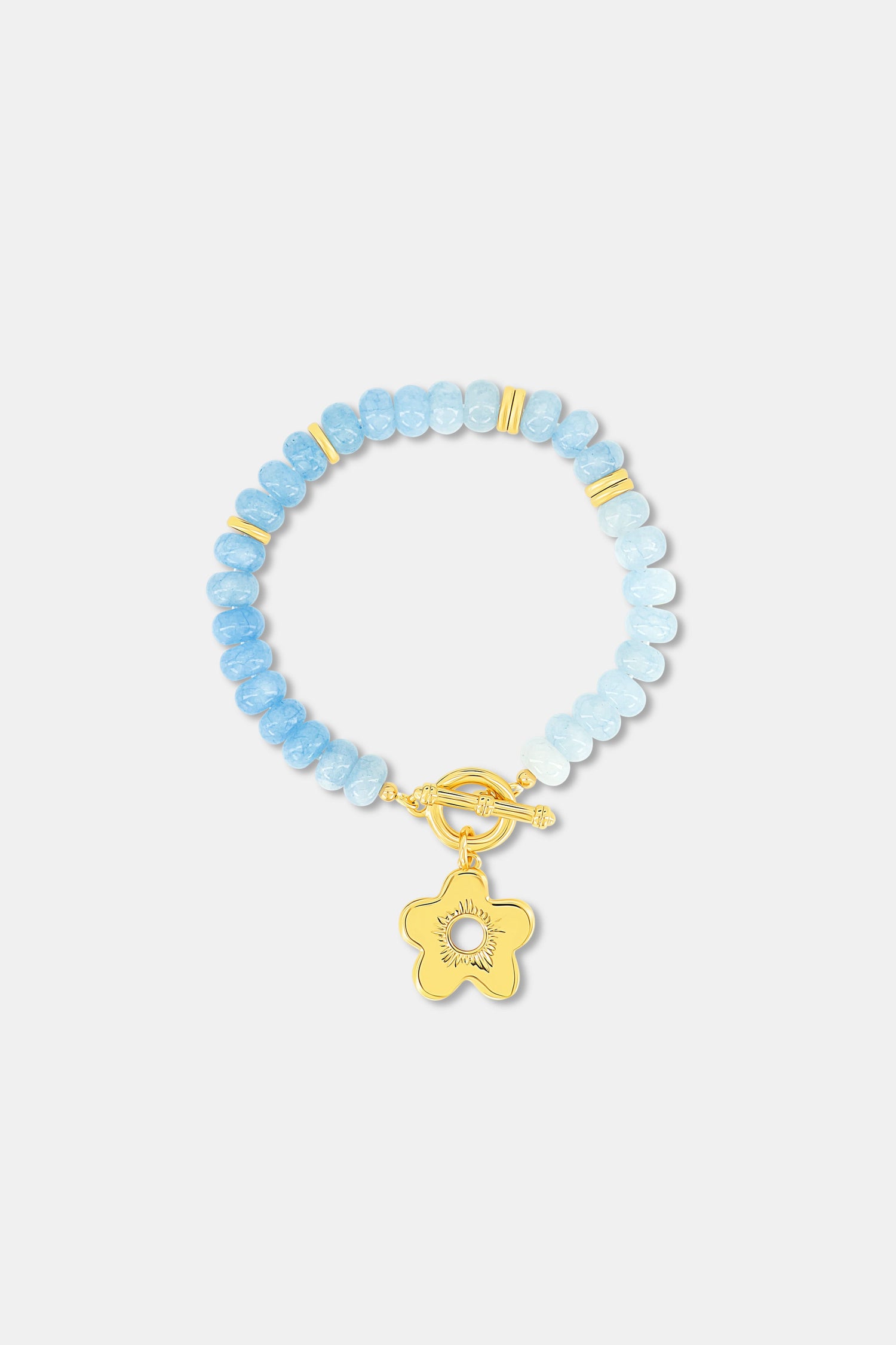 Roller Rabbit Blue FLOWER CHARM BEADED BRACELET