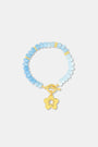 Roller Rabbit Blue FLOWER CHARM BEADED BRACELET