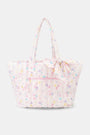 Roller Rabbit Pink Sugar Candy Heart Stripe Quilted Tote