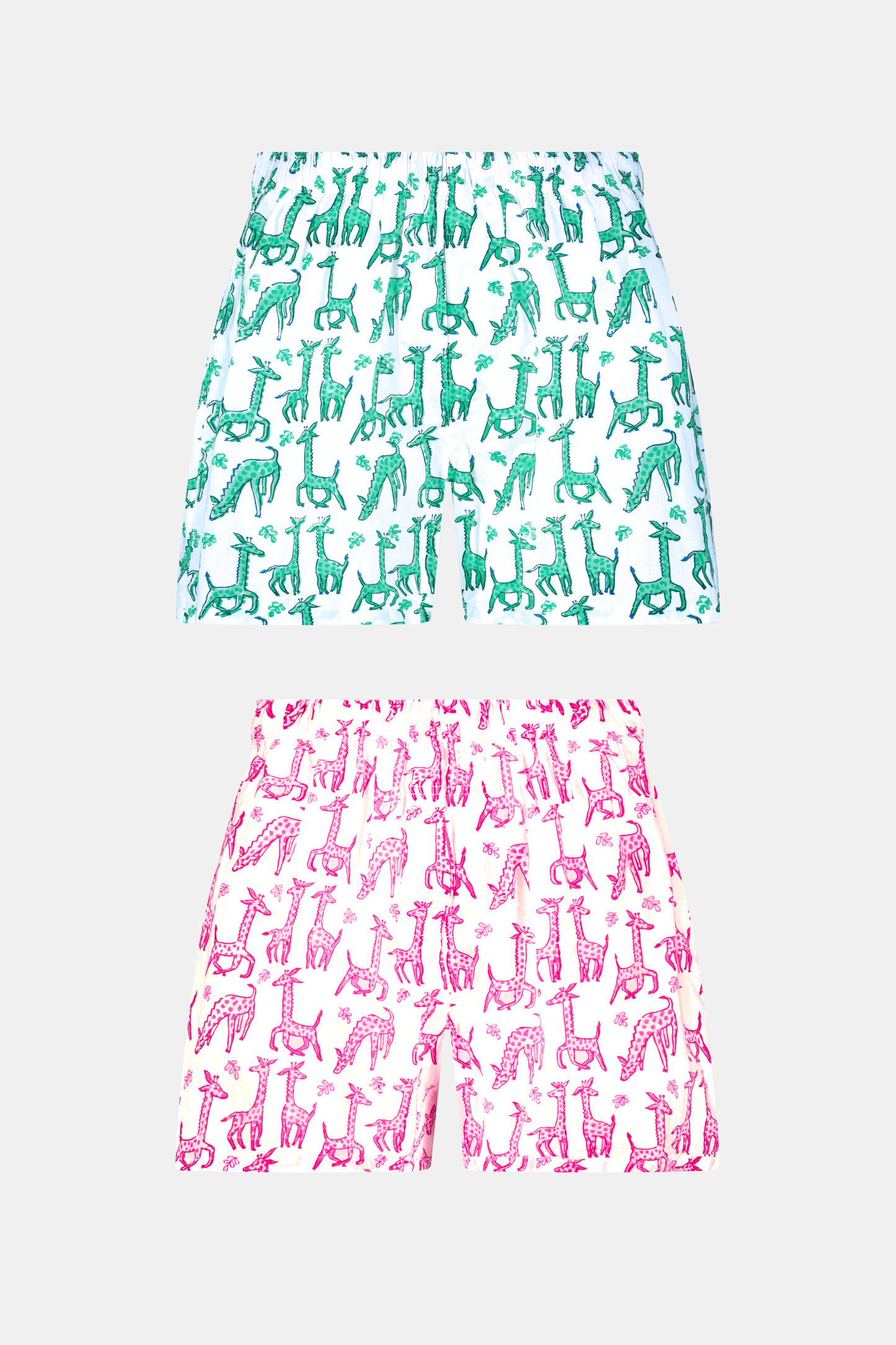 Roller Rabbit Green/Pink Mens Gigi Giraffe Boxer Set