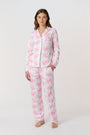 Roller Rabbit Pink Sugar Doily Beaux Long Sleeve Polo Pajamas