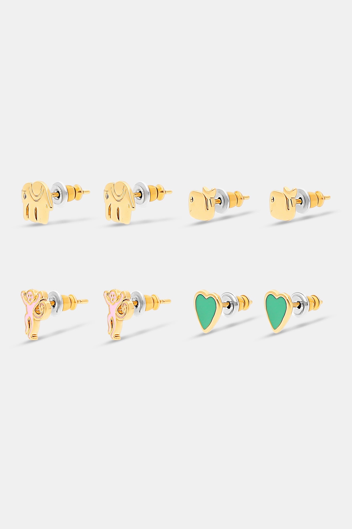 Roller Rabbit Pink/Green ICON PARTY EARRING PACK