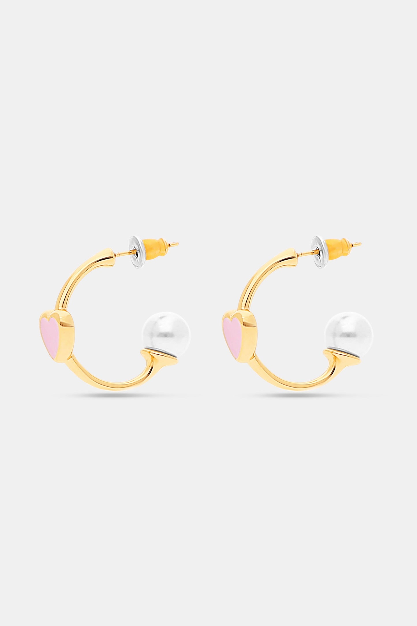 Roller Rabbit Pink PEARL HEART HOOPS