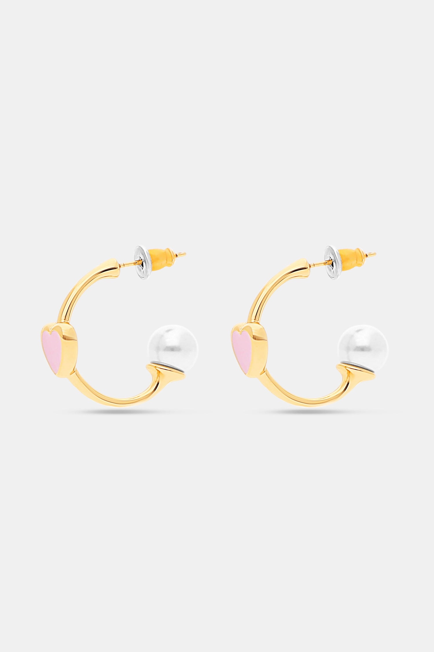 Roller Rabbit Pink PEARL HEART HOOPS