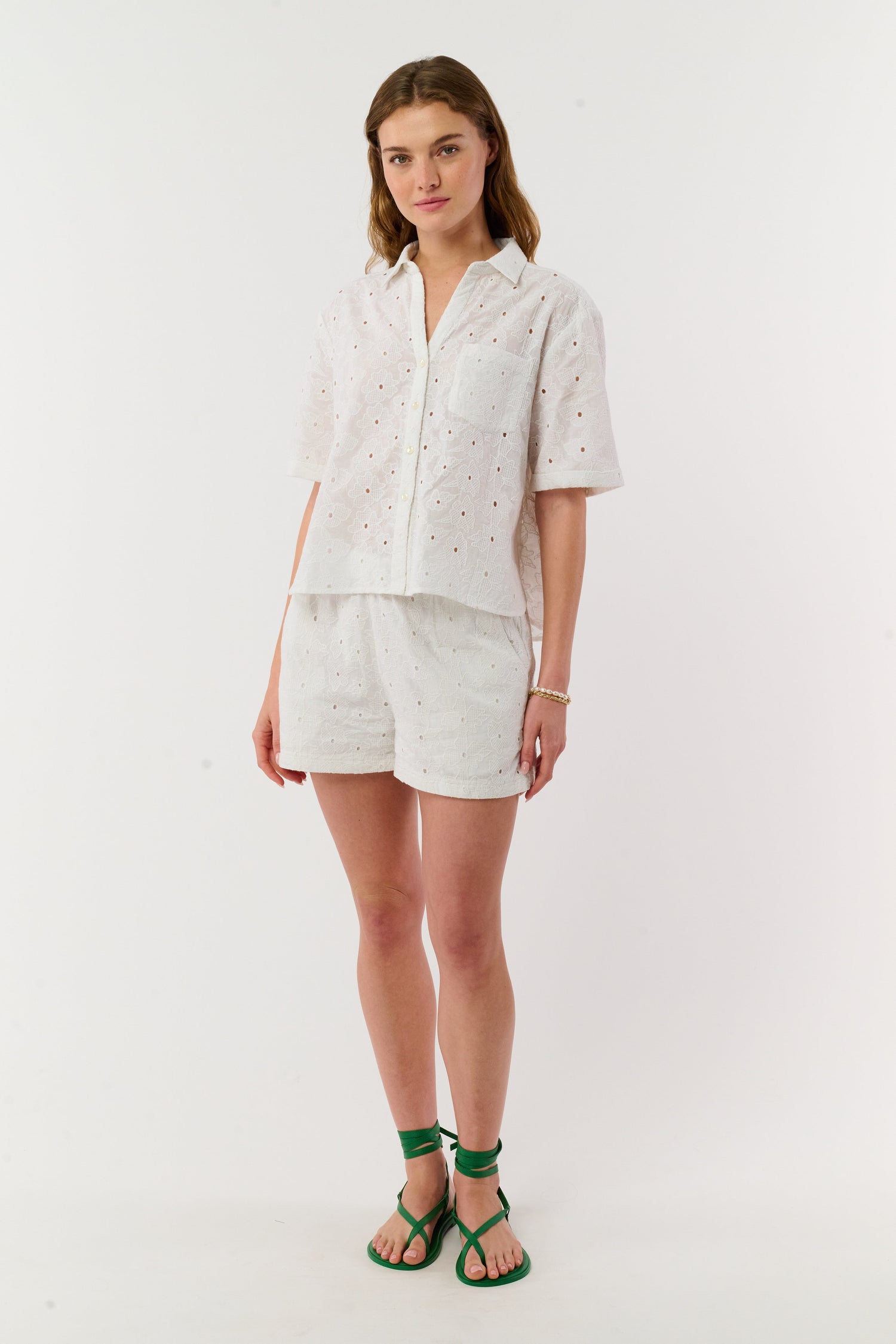 Roller Rabbit White Floral Eyelet Cody Shorts