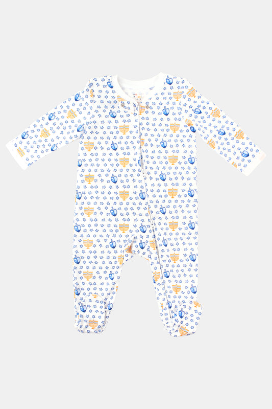 Infant Festival Of Lights Zipper Footie