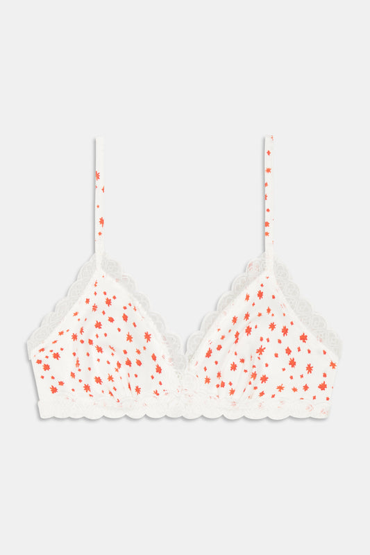 Roller Rabbit Orange Étoiles Pointelle Jane Bralette