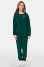 ROLLER RABBIT GREEN KIDS SNOW VILLAGE CREWNECK