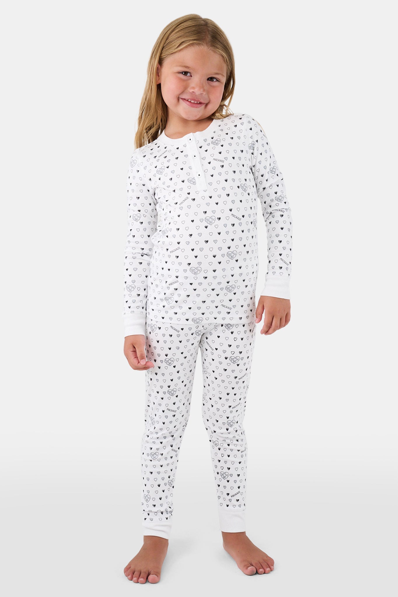 Roller Rabbit  Kids Black Quilted Hearts Pajamas