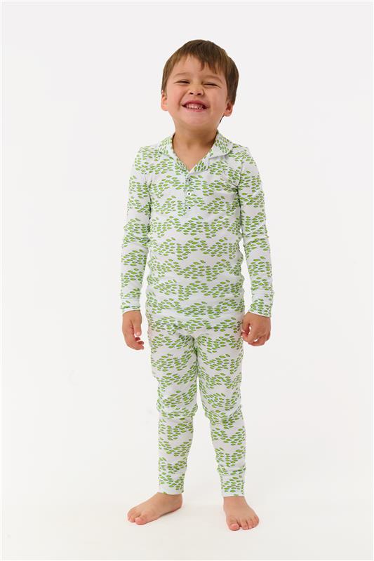 Roller Rabbit Red Kids Minnows Parker Polo Pajamas