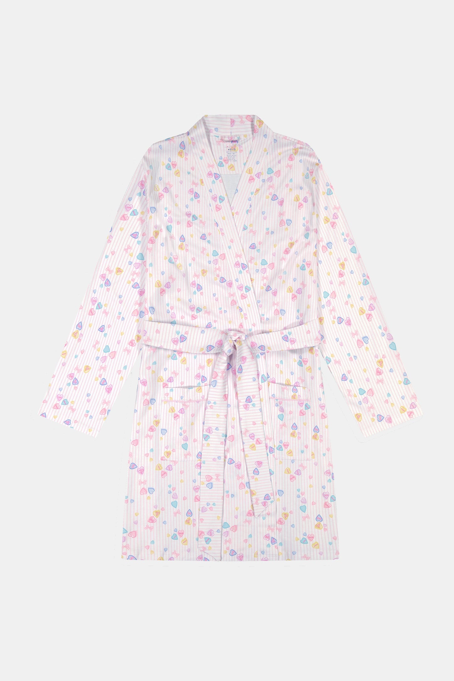 Roller Rabbit Pink Sugar Candy Heart Stripe Blake Robe
