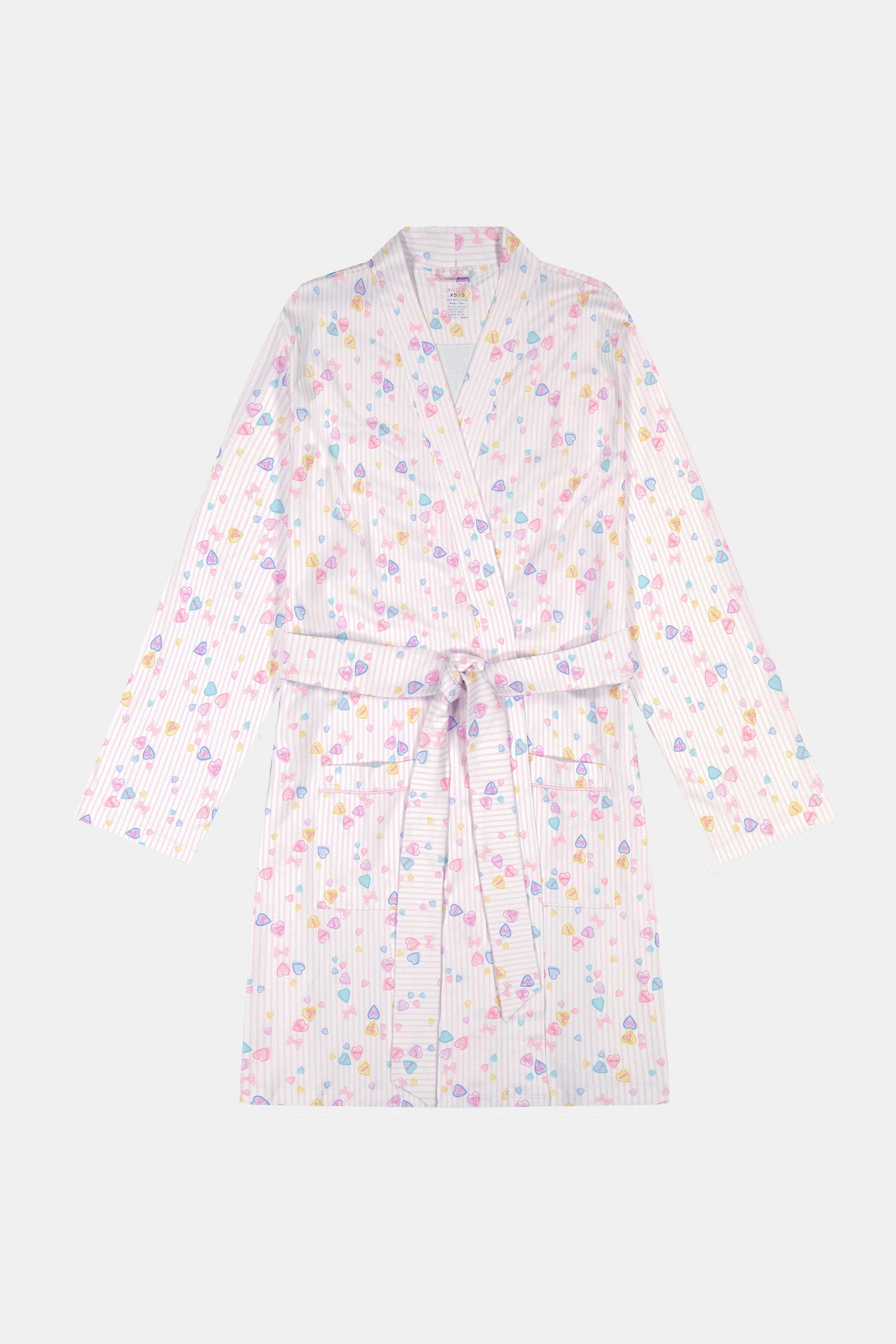 Roller Rabbit Pink Sugar Candy Heart Stripe Blake Robe