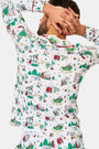 ROLLER RABBIT GREEN MENS SNOW VILLAGE LONG SLEEVE POLO PAJAMAS