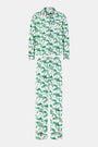 Roller Rabbit Green Mens Ski Toile Long Sleeve Polo Pajamas