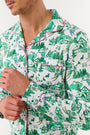 Roller Rabbit Green Mens Ski Toile Long Sleeve Polo Pajamas