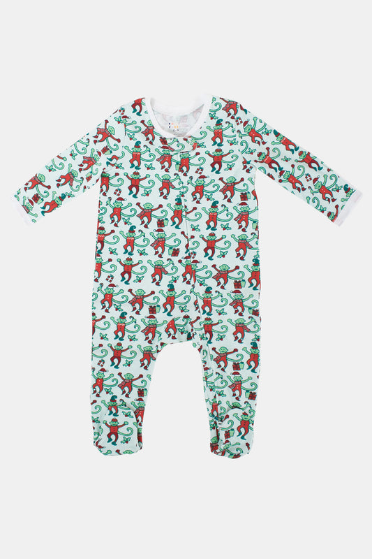 Infant Monkey Mas Zipper Footie