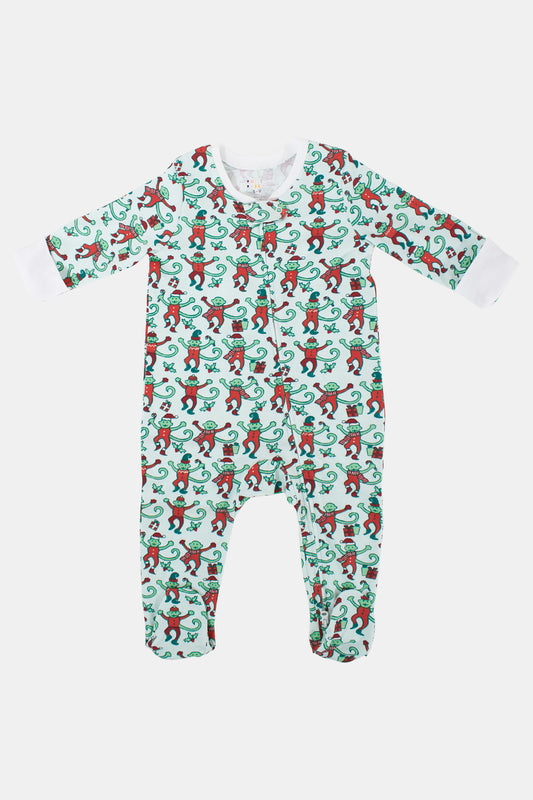 Infant Monkey Mas Zipper Footie