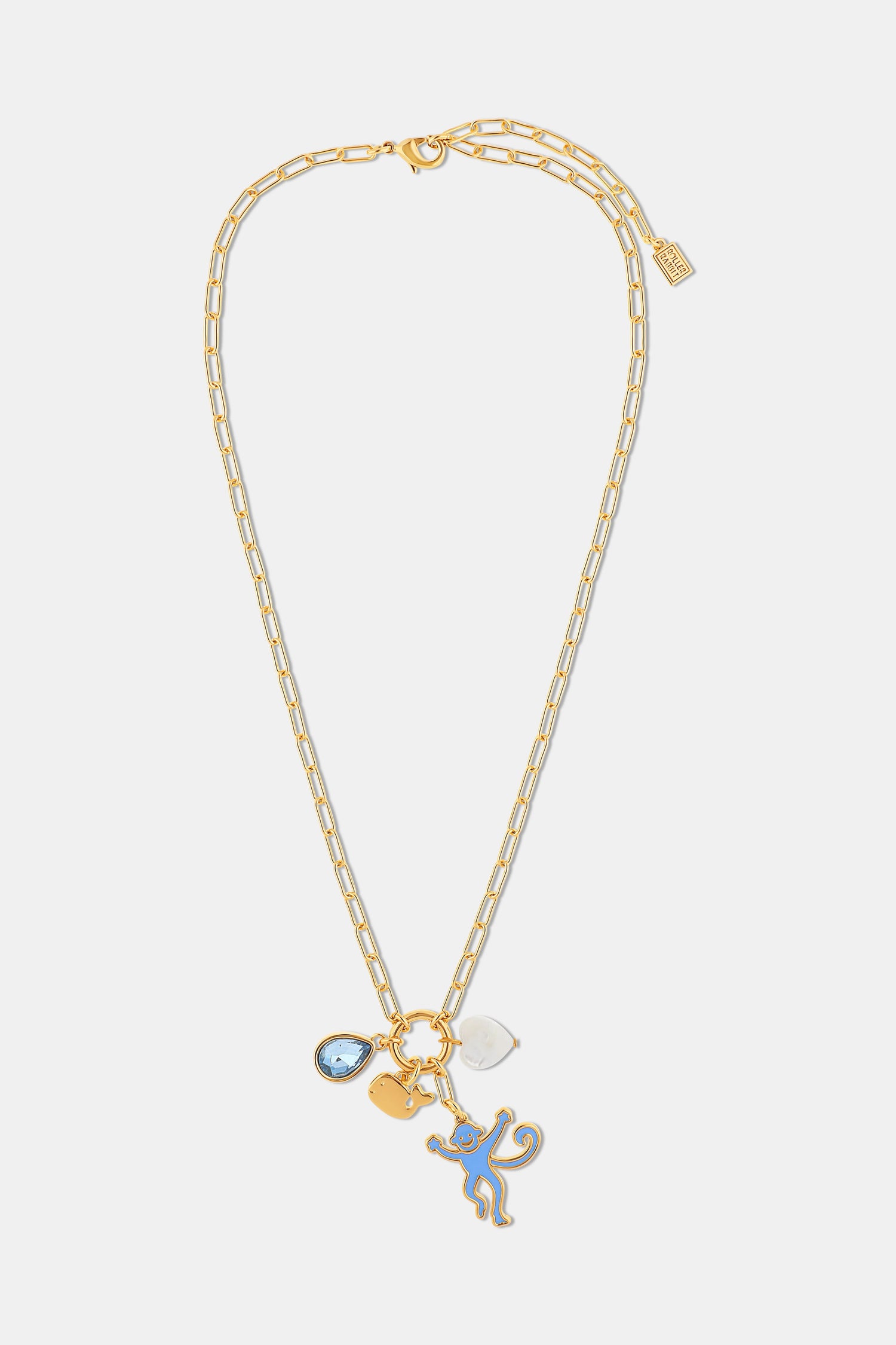 Roller Rabbit Blue MONKEY LARIAT NECKLACE