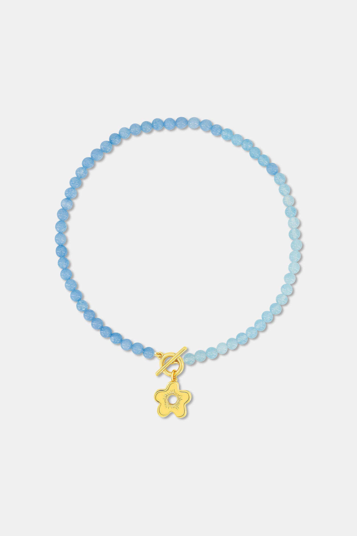Roller Rabbit Blue FLOWER CHARM BEADED NECKLACE