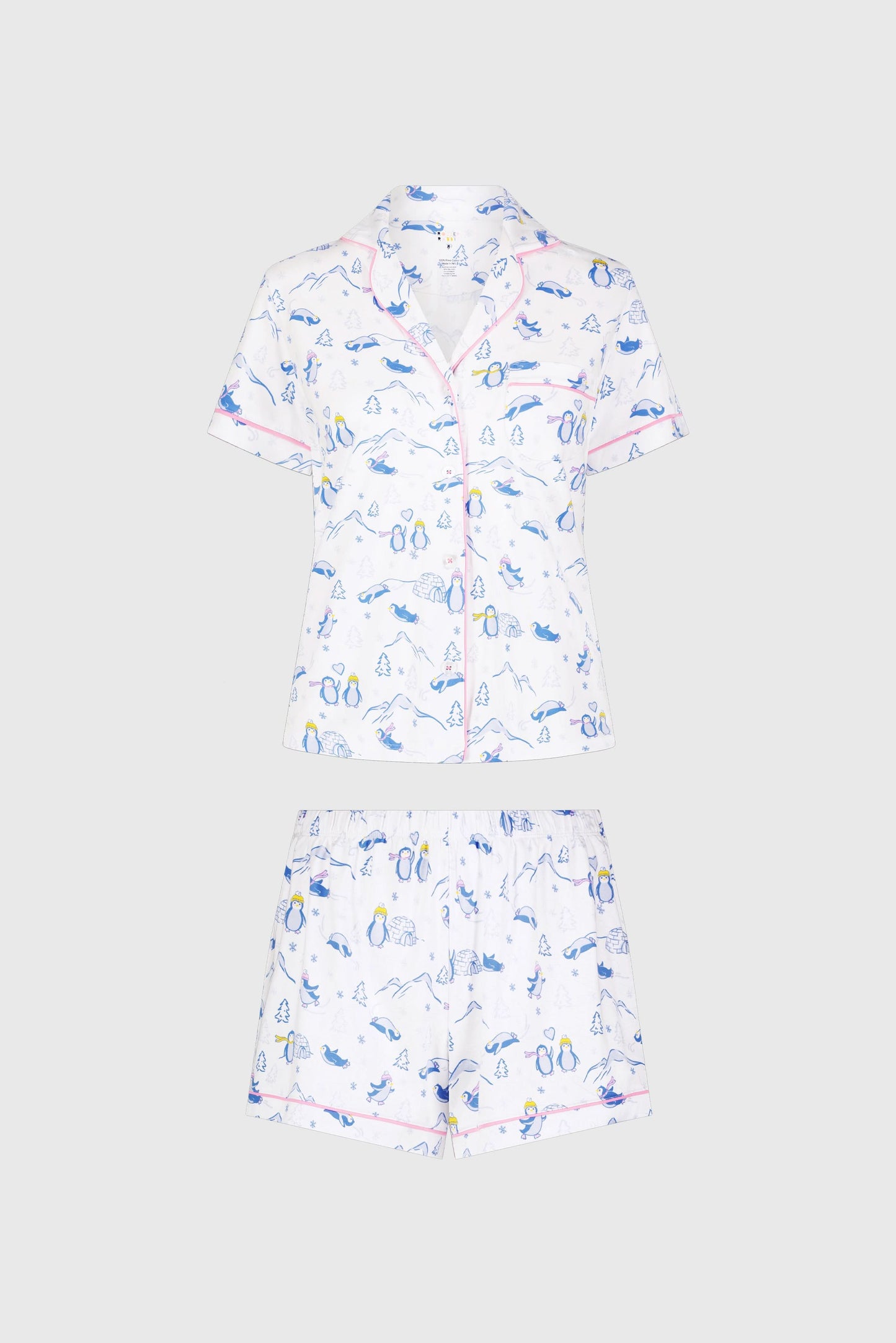 Roller Rabbit Blue Penguin Party Polo Pajamas