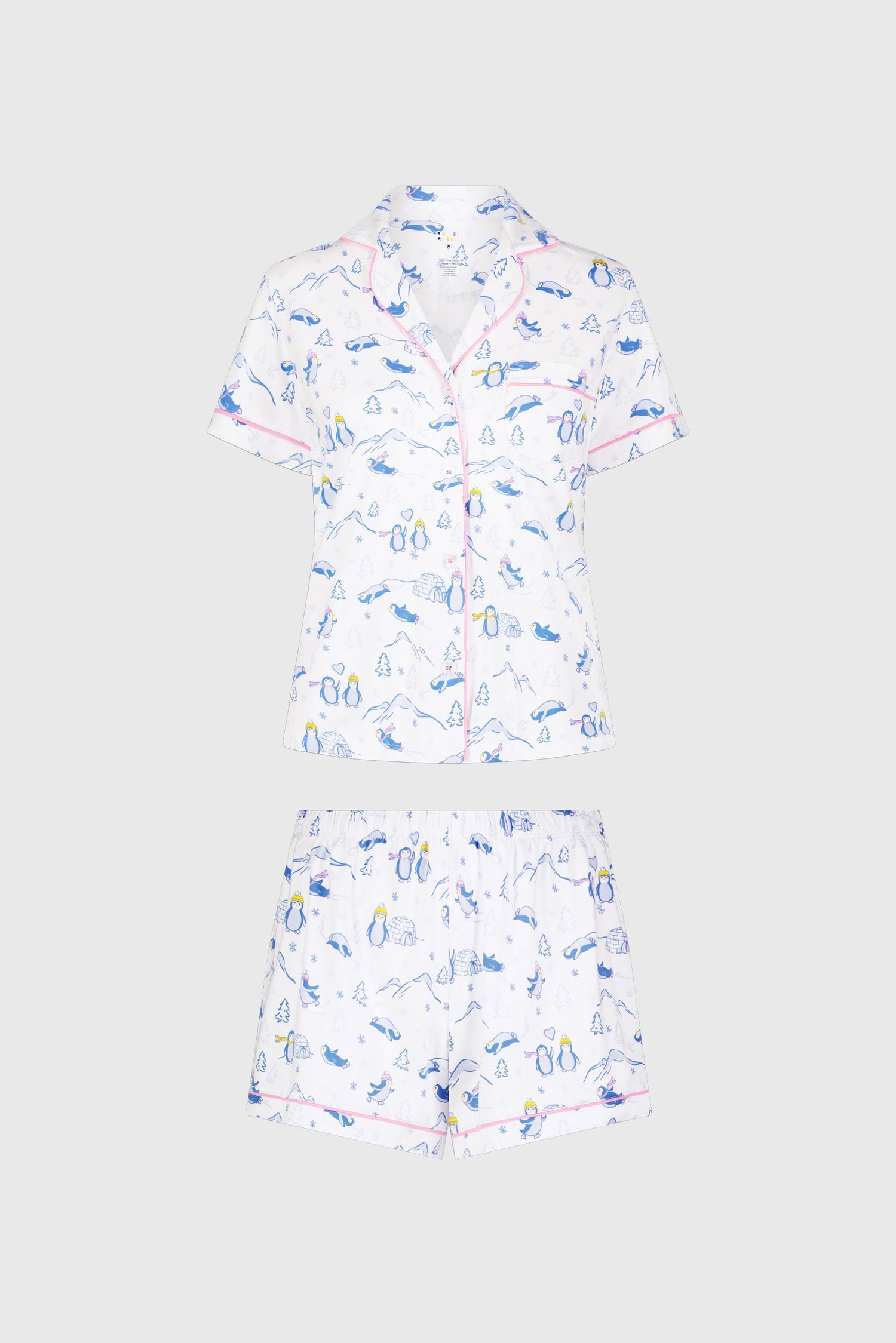 Roller Rabbit Blue Penguin Party Polo Pajamas