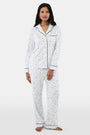 Roller Rabbit Black Quilted Hearts Long Sleeve Polo Pajamas