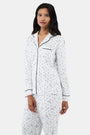 Roller Rabbit Black Quilted Hearts Long Sleeve Polo Pajamas