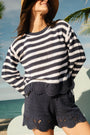 Roller Rabbit Navy Crochet Callista Top